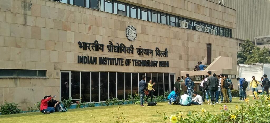 Free IIT JEE Previous Year Papers PDF | HeLovesMath | HeLovesMath Students gathered outside IIT Delhi main building on campus
