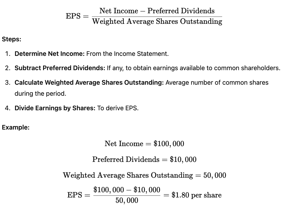 How is Earnings Per Share (EPS) Derived from the Income Statement?