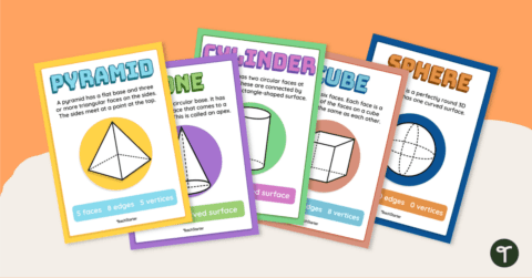 Properties of 3D shapes | HeLovesMath 3D shapes, including cubes, cones