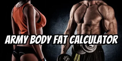 Image showing fit male and female bodies with text Army Body Fat Calculator, representing body composition and fitness measurement tool