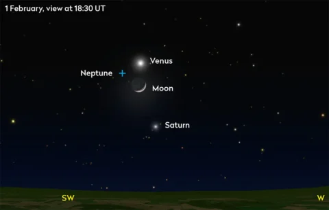 What planet is next to the moon tonight?" or "What star is next to the moon tonight?