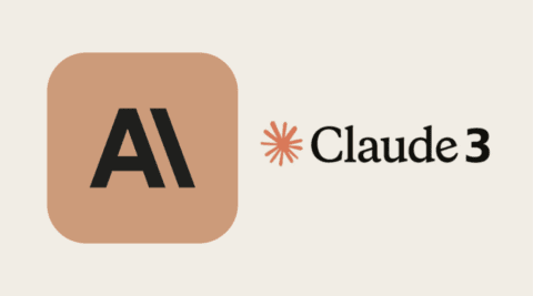 Claude 3 AI logo designed by Anthropic with minimalist style on beige background