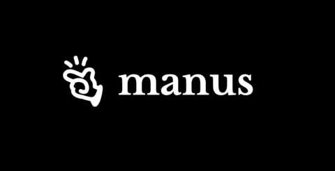 Manus AI: Features, Architecture, Access, Early Issues & More | HeLovesMath Black background with Manus AI logo featuring hand gesture icon and white manuscript-style text