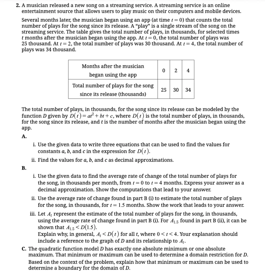 AP® Precalculus Free-Response Questions Past Paper 2025 Solution | HeLovesMath AP PRECALCULUS 2025 FREE-RESPONSE QUESTIONS 2