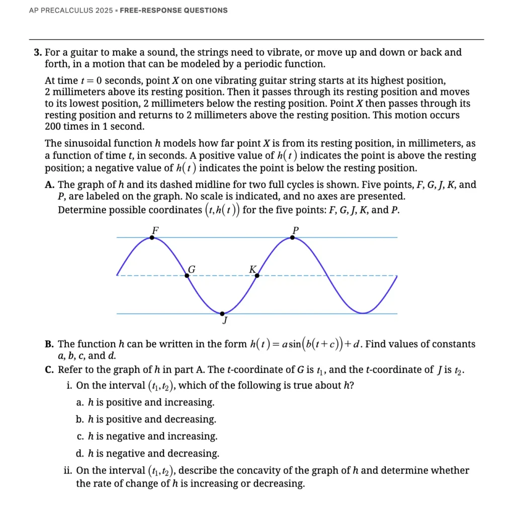 AP® Precalculus Free-Response Questions Past Paper 2025 Solution | HeLovesMath AP PRECALCULUS 2025 FREE-RESPONSE QUESTIONS 3