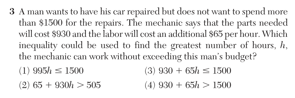 Original June 2026 Algebra II Regents question 3, exam page 3