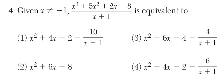 Original June 2026 Algebra II Regents question 4, exam page 3