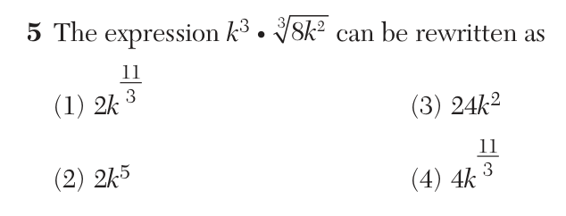 Original June 2026 Algebra II Regents question 5, exam page 3