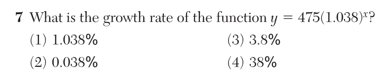 Original June 2026 Algebra II Regents question 7, exam page 5