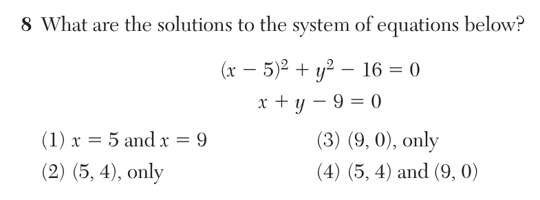 Original June 2026 Algebra II Regents question 8, exam page 5