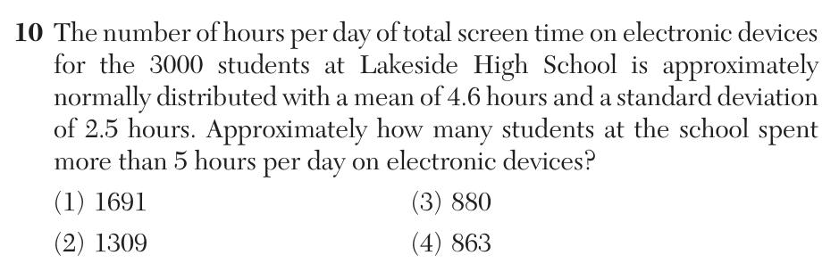 Original June 2026 Algebra II Regents question 10, exam page 6
