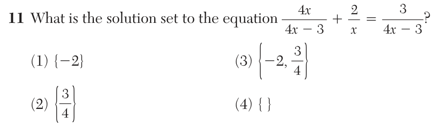 Original June 2026 Algebra II Regents question 11, exam page 6