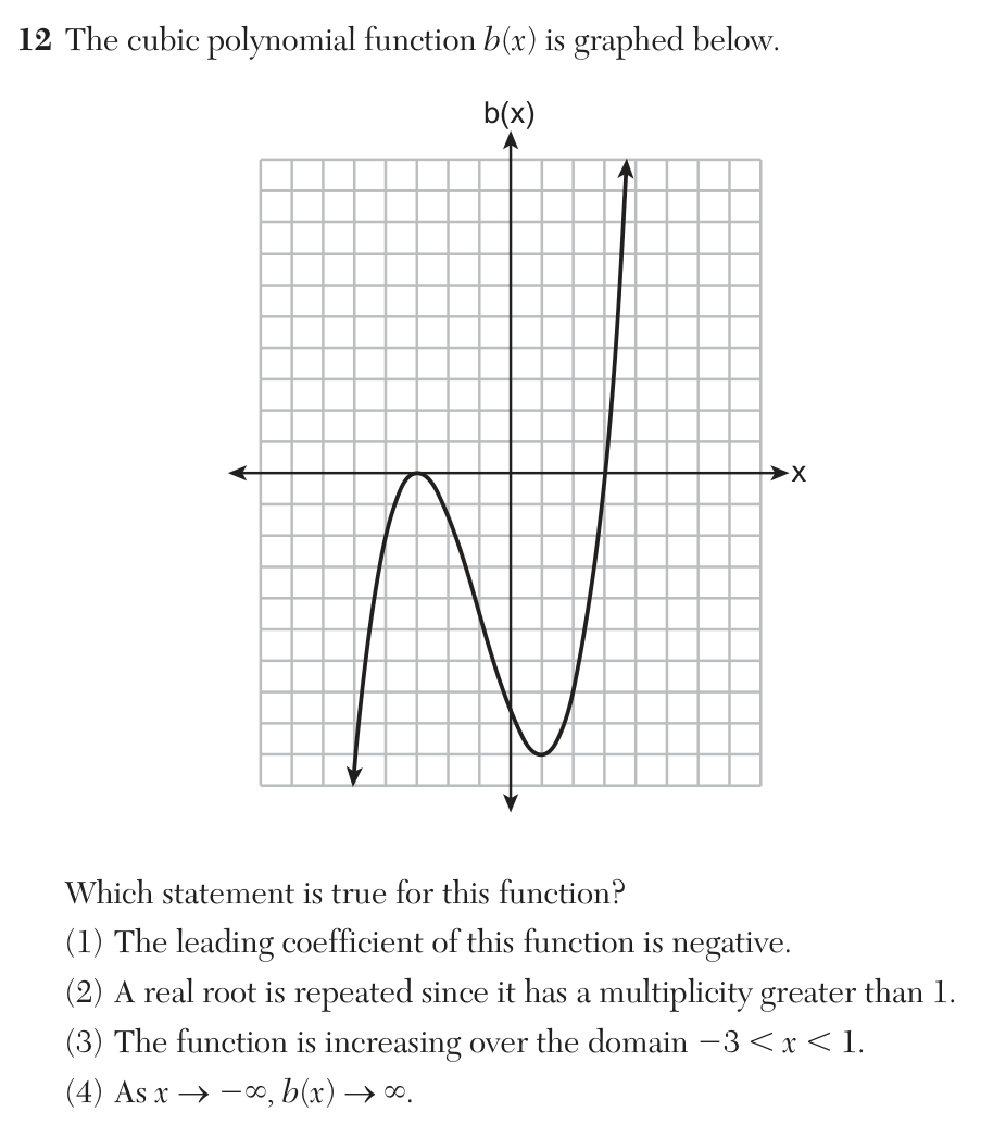 Original June 2026 Algebra II Regents question 12, exam page 7