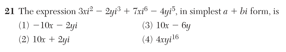 Original June 2026 Algebra II Regents question 21, exam page 11