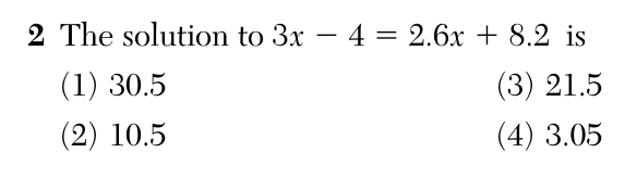 Original August 2026 Algebra I Regents question 2, exam page 2