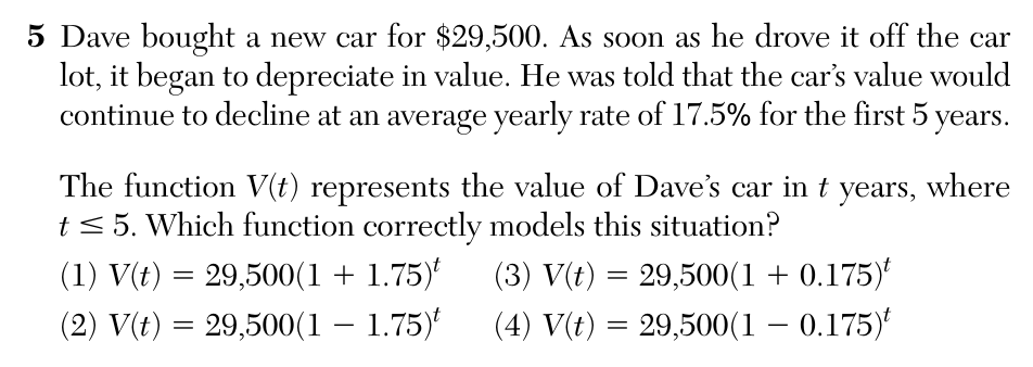 Original August 2026 Algebra I Regents question 5, exam page 3