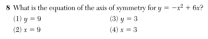 Original August 2026 Algebra I Regents question 8, exam page 4
