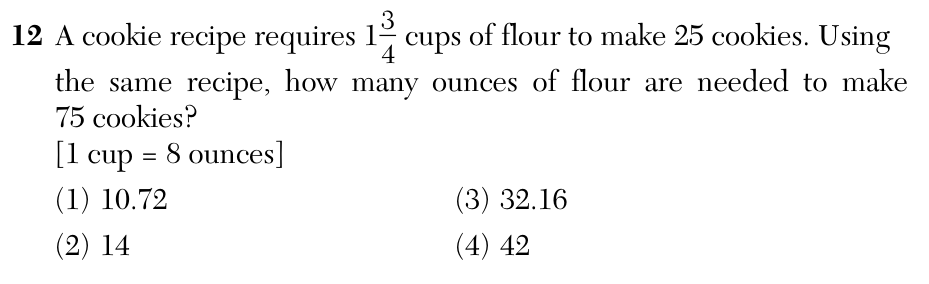 Original August 2026 Algebra I Regents question 12, exam page 4