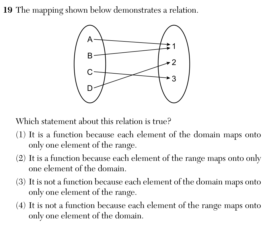 Original August 2026 Algebra I Regents question 19, exam page 7