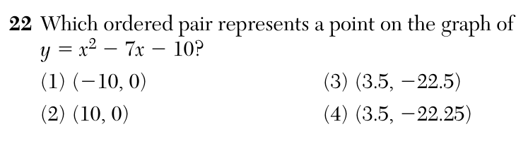 Original August 2026 Algebra I Regents question 22, exam page 8