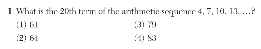 Original June 2026 Algebra I Regents question 1, exam page 2