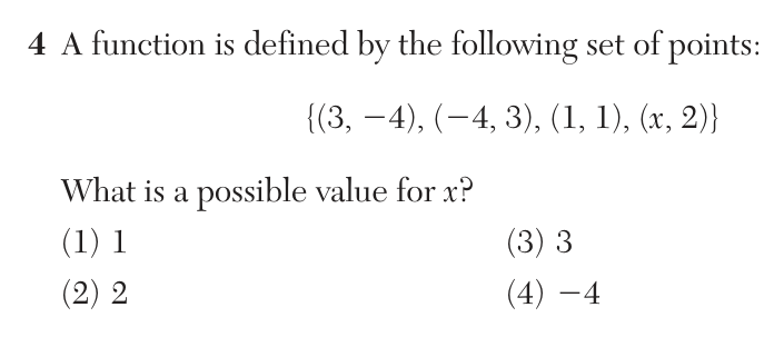 Original June 2026 Algebra I Regents question 4, exam page 2