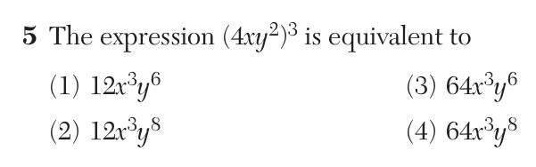 Original June 2026 Algebra I Regents question 5, exam page 3