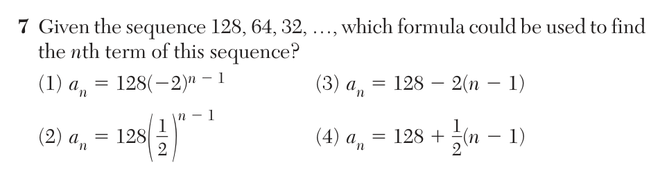 Original June 2026 Algebra I Regents question 7, exam page 3