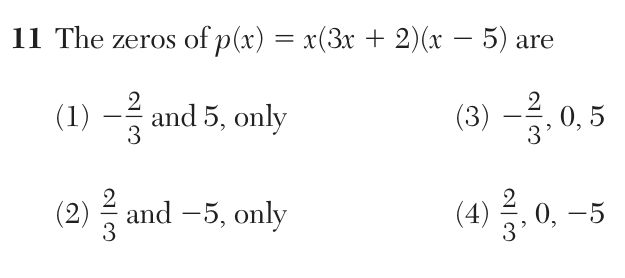 Original June 2026 Algebra I Regents question 11, exam page 4