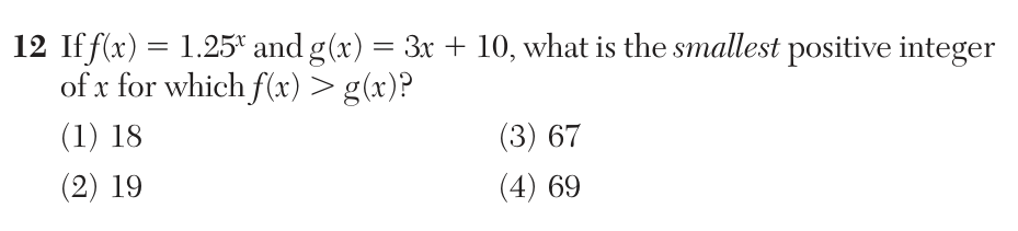 Original June 2026 Algebra I Regents question 12, exam page 4