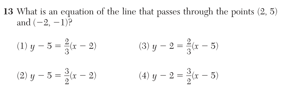 Original June 2026 Algebra I Regents question 13, exam page 5