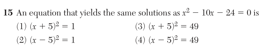 Original June 2026 Algebra I Regents question 15, exam page 5