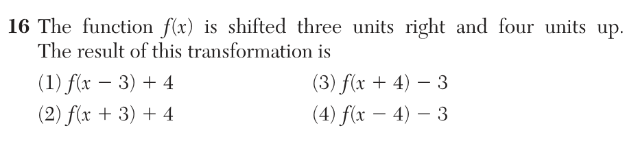 Original June 2026 Algebra I Regents question 16, exam page 5
