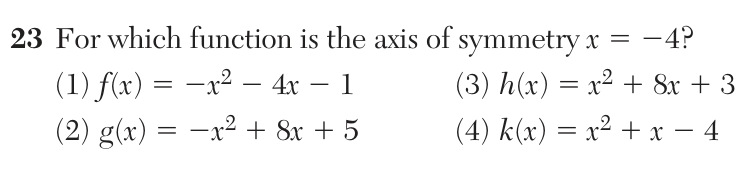 Original June 2026 Algebra I Regents question 23, exam page 7