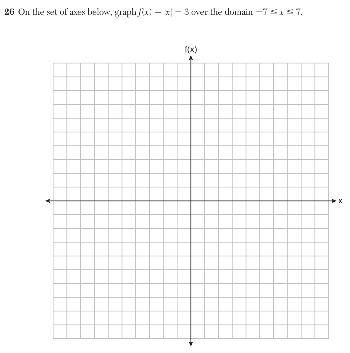 Original June 2026 Algebra I Regents question 26, exam page 9
