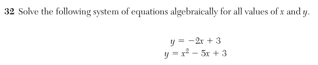 Original June 2026 Algebra I Regents question 32, exam page 15