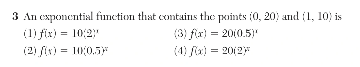 Original NYSED August 2026 Algebra II Regents question 3, exam page 2.