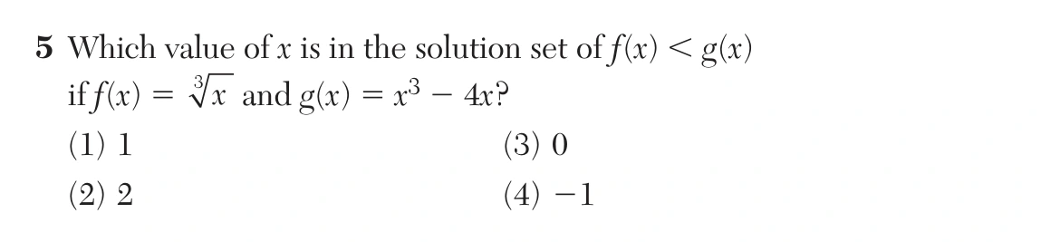 Original NYSED August 2026 Algebra II Regents question 5, exam page 3.