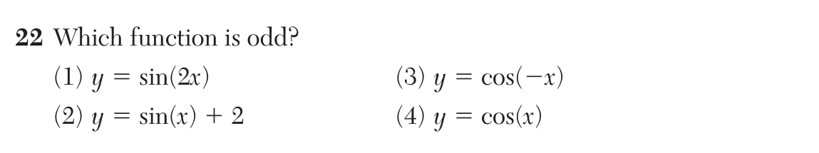 Original NYSED August 2026 Algebra II Regents question 22, exam page 10.