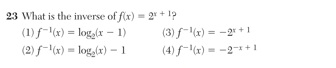 Original NYSED August 2026 Algebra II Regents question 23, exam page 10.