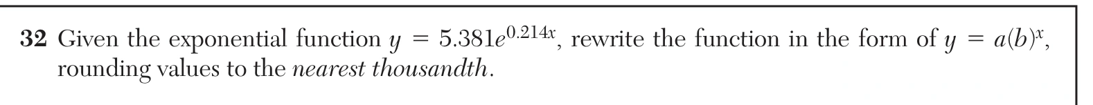 Original NYSED August 2026 Algebra II Regents question 32, exam page 18.