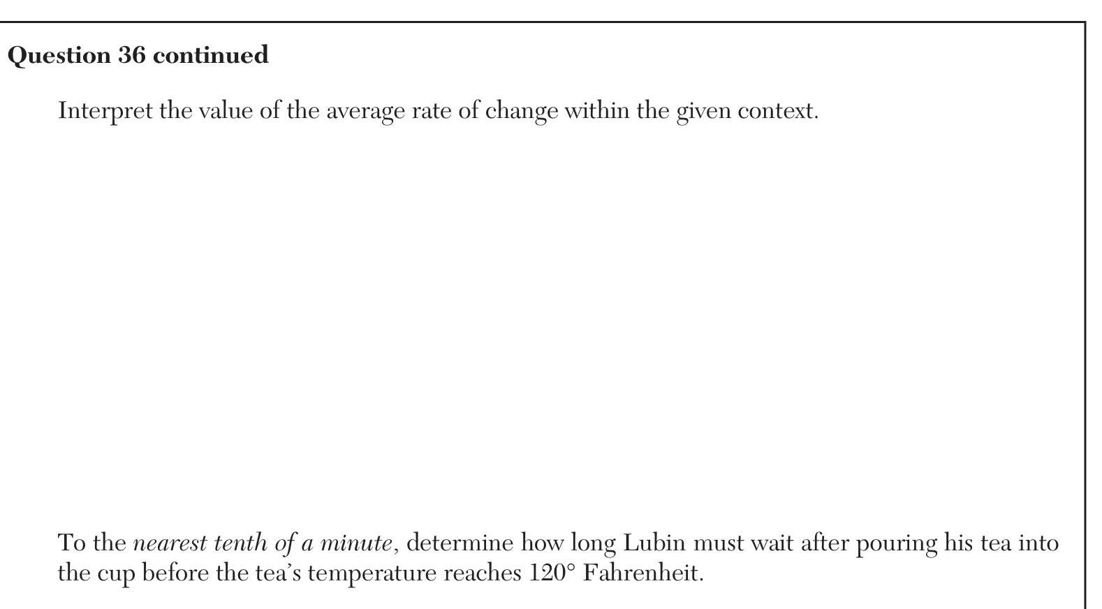 Original NYSED August 2026 Algebra II Regents question 36 continued, exam page 23.