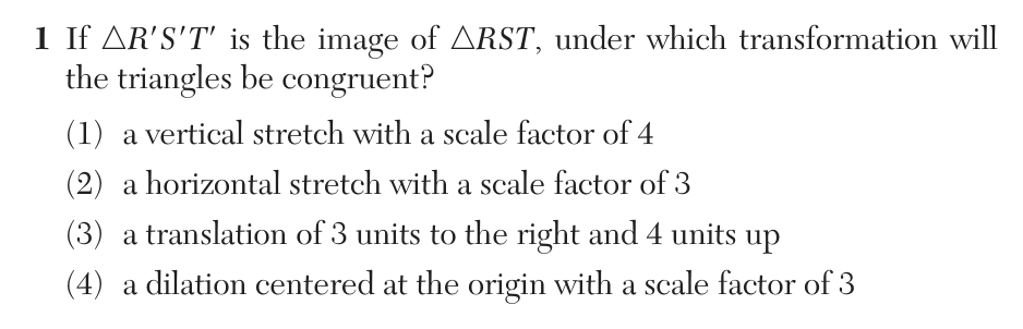 Original August 2026 Geometry Regents question 1, exam page 2