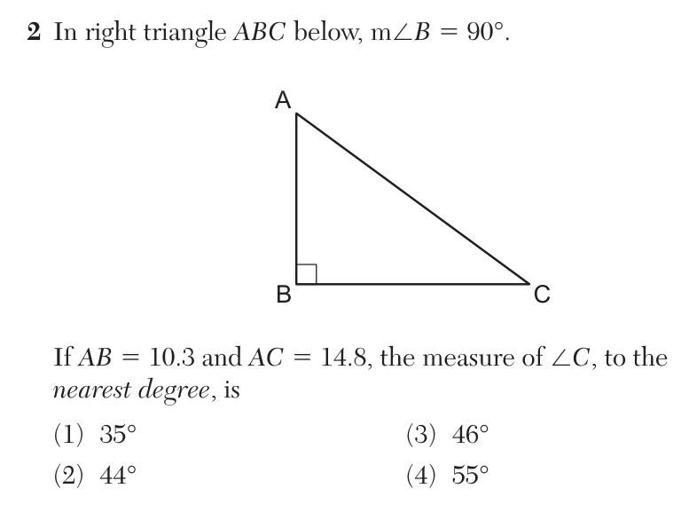 Original August 2026 Geometry Regents question 2, exam page 2