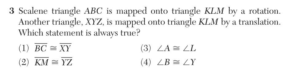 Original August 2026 Geometry Regents question 3, exam page 2