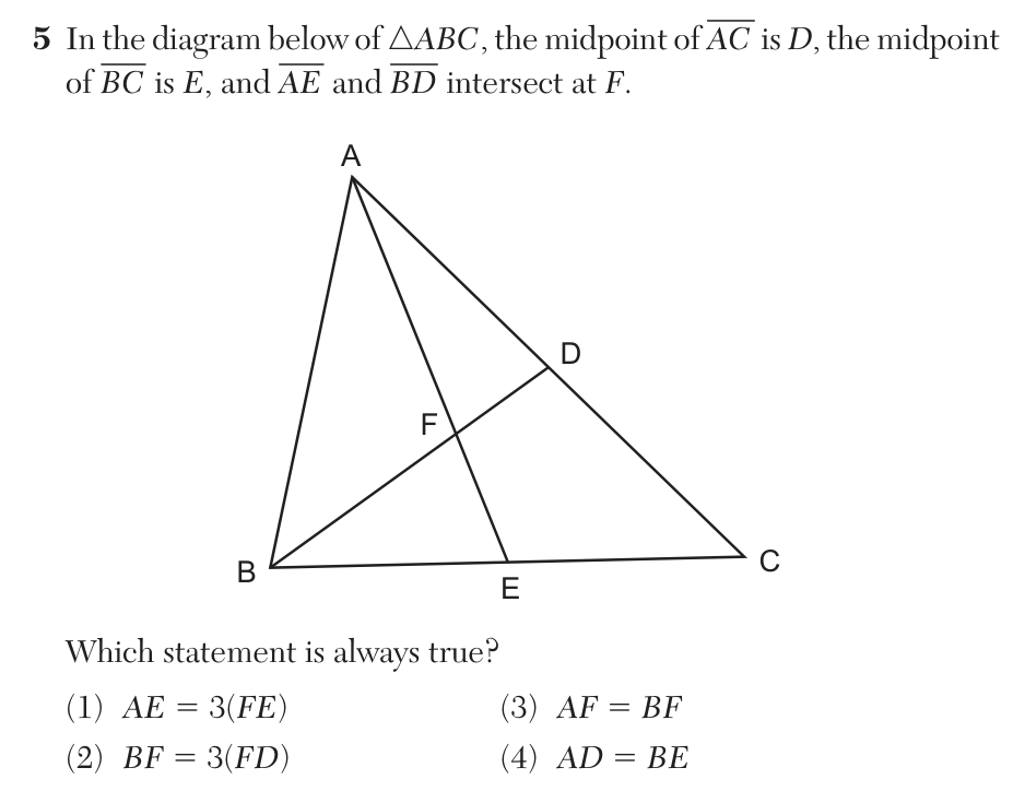 Original August 2026 Geometry Regents question 5, exam page 3