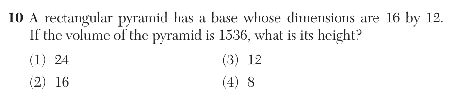 Original August 2026 Geometry Regents question 10, exam page 5