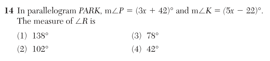 Original August 2026 Geometry Regents question 14, exam page 7