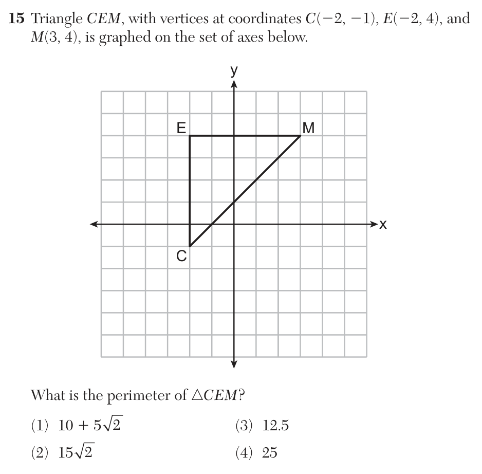 Original August 2026 Geometry Regents question 15, exam page 8