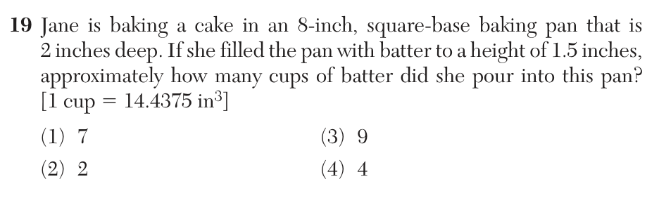 Original August 2026 Geometry Regents question 19, exam page 9